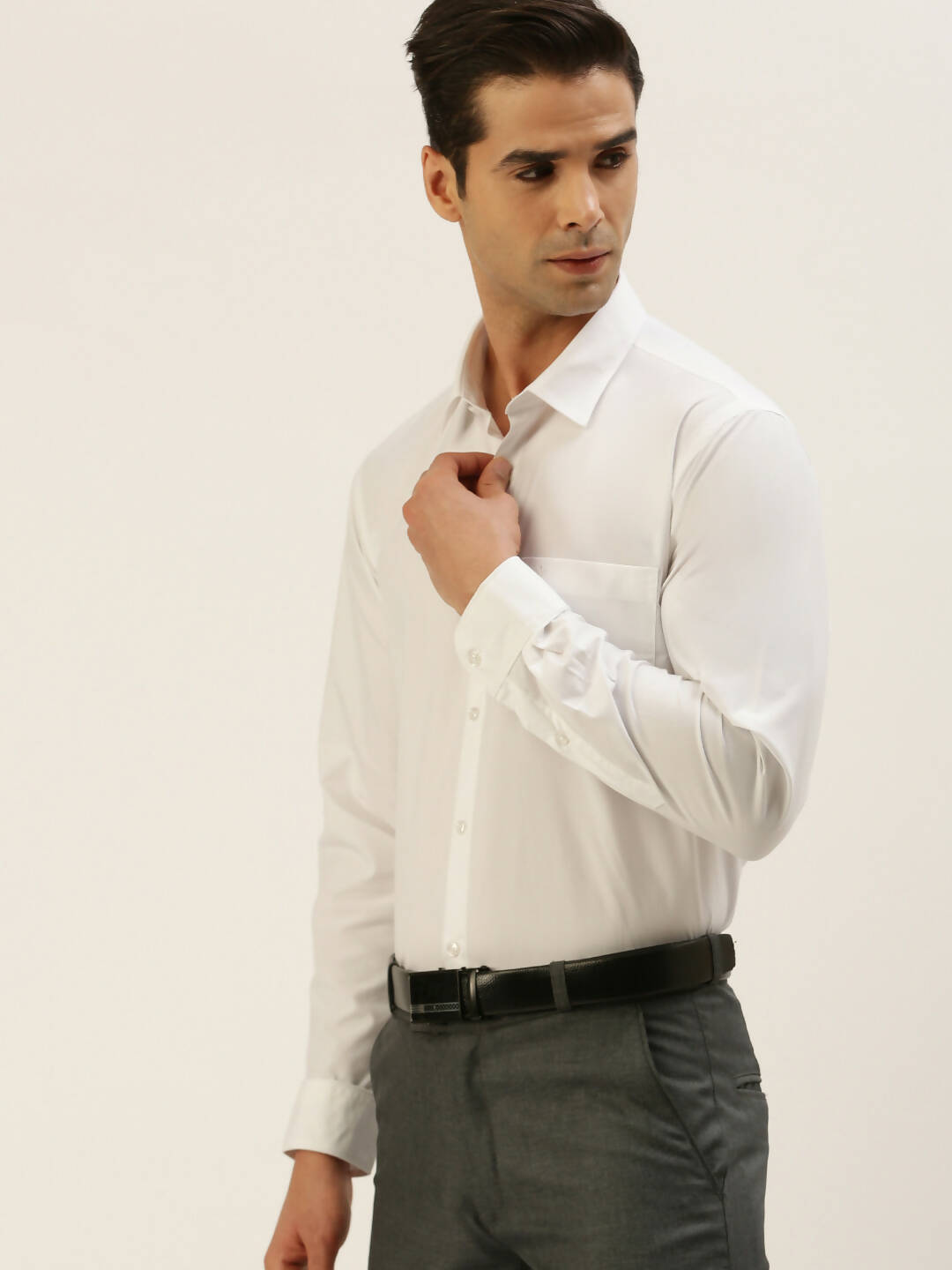 Buy Ramraj Cotton Mens Full Sleeve Formal Poly Cotton White Shirt Online at  Best Price