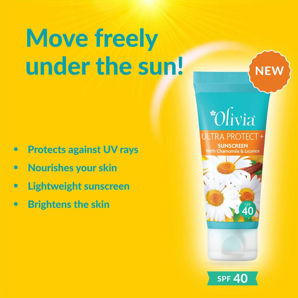 Olivia Ultra Protect Sunscreen With Chamomile & Licorice SPF 40 - Distacart