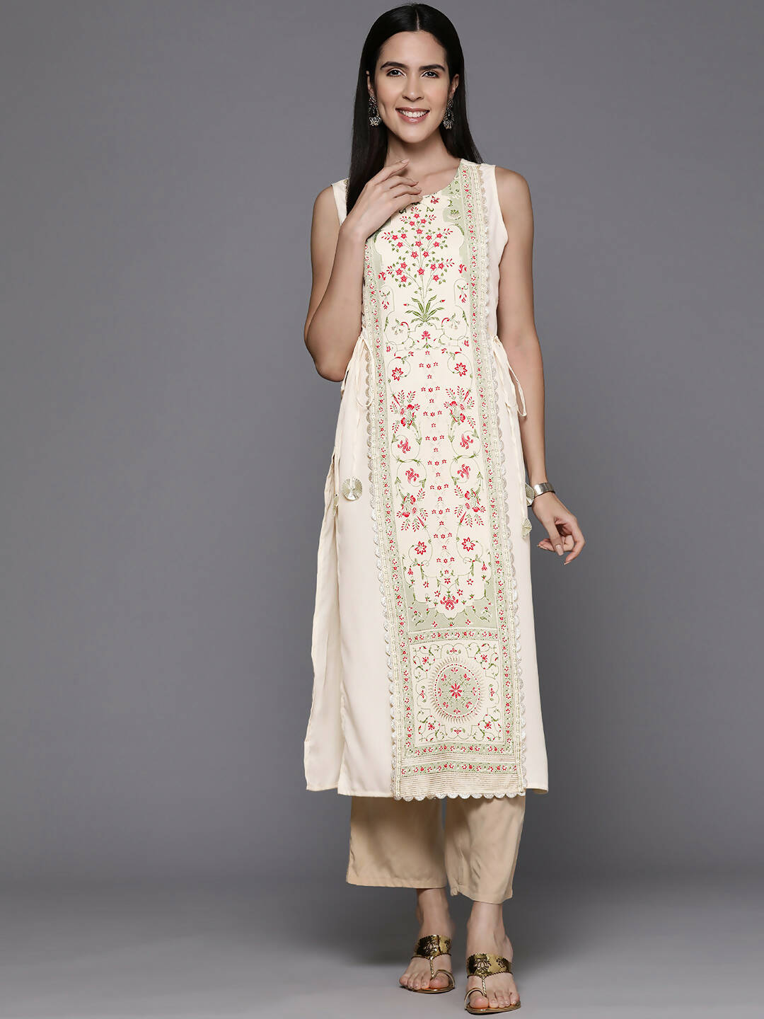 Ahalyaa Women's Traditional wear Kurta - Off-White - Distacart