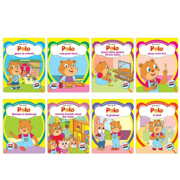Jolly Kids Growing Up with Polo and His Friends Character Base Stories Books Set of 8| Large Picture Stories Books for Kids Ages 3 -8 Years - Distacart