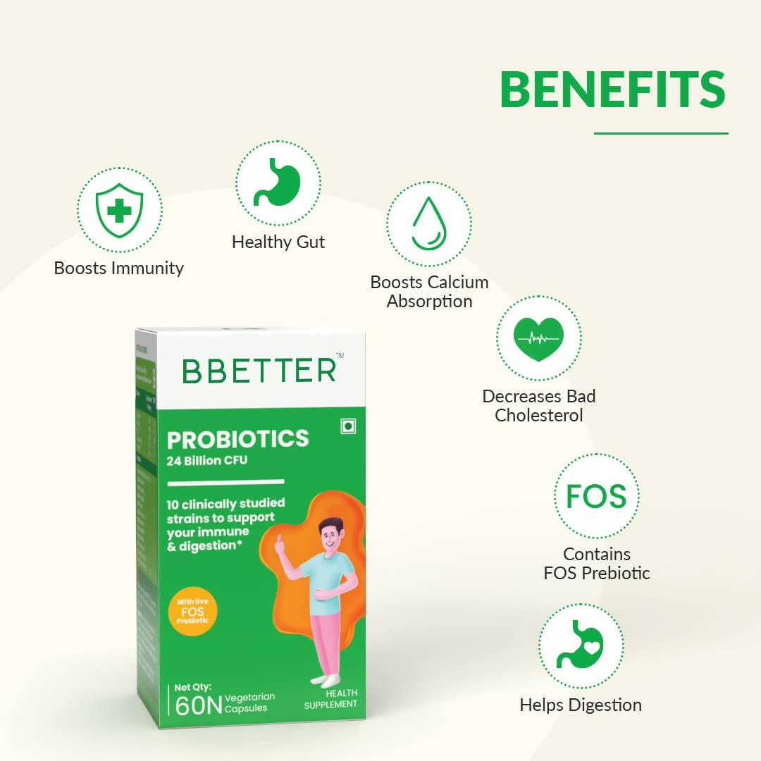 BBETTER Probiotics 24 Billion CFU Capsules - Distacart